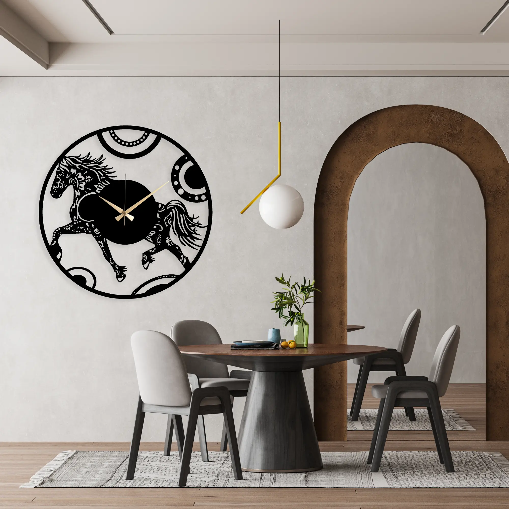 Hest Metal Clock