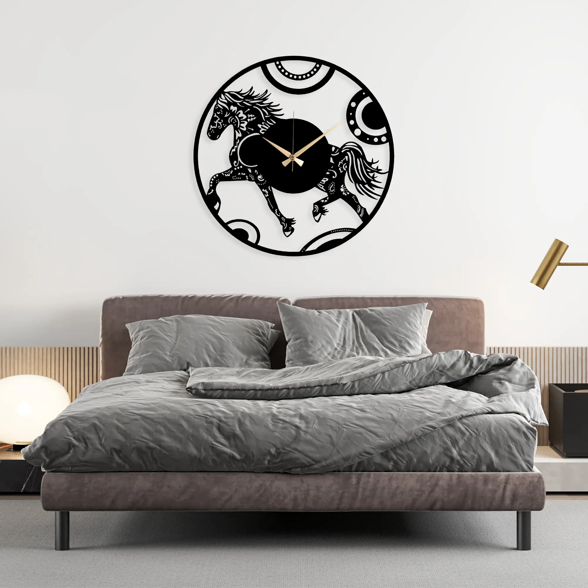 Hest Metal Clock