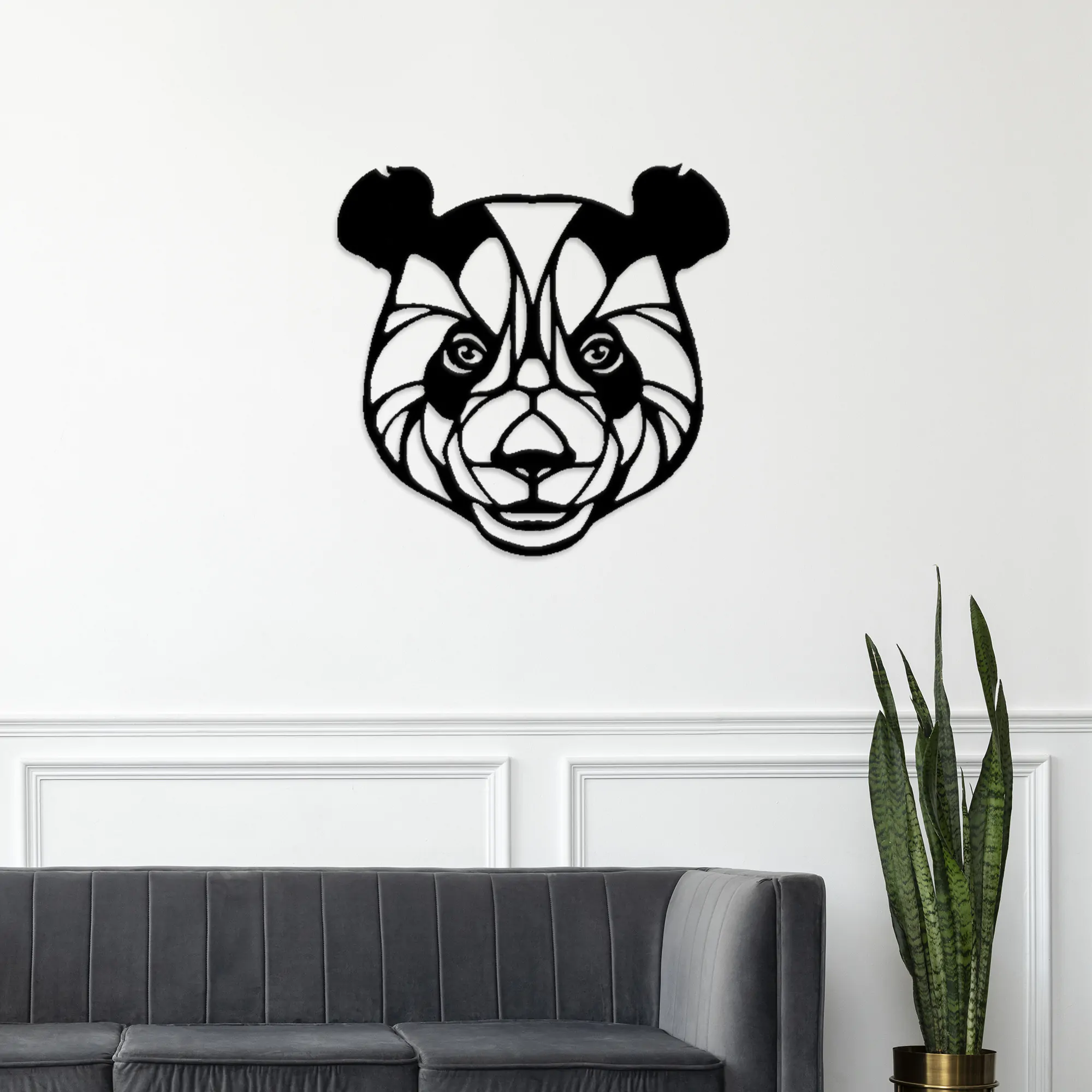 Panda Head Metal Wall Art  