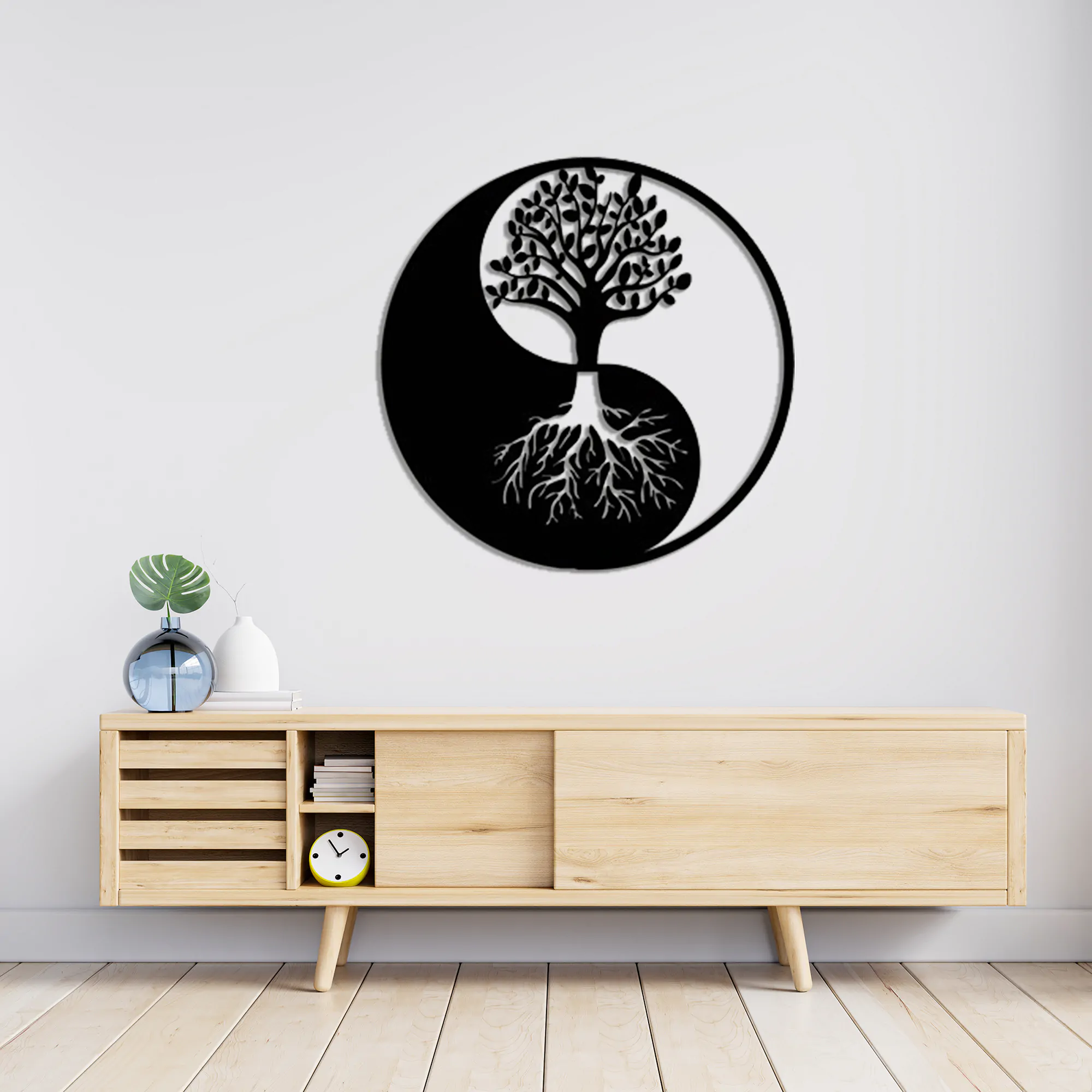 Yin Yang Tree of Life Metal Wall Art