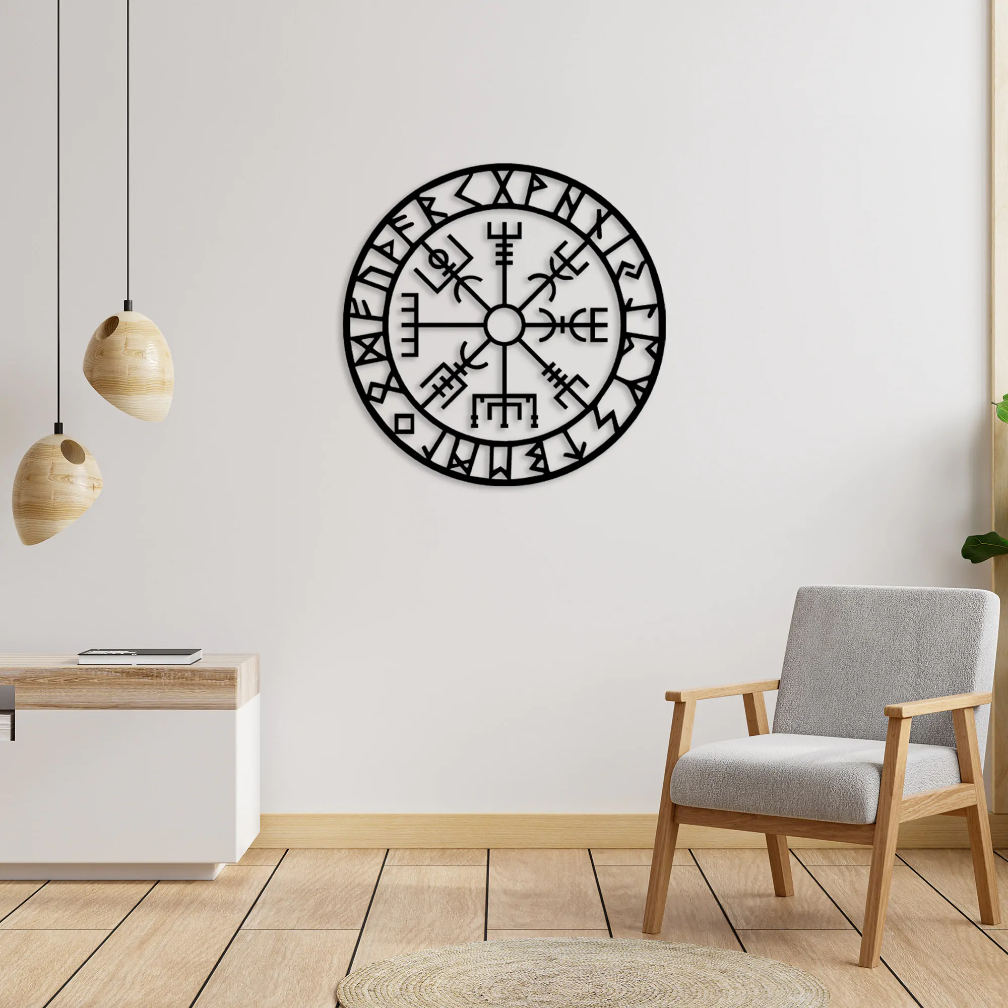 Compass Viking Metal Wall Art