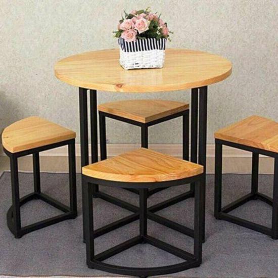Cherry Portable Round Table - Kitchen Table Sets