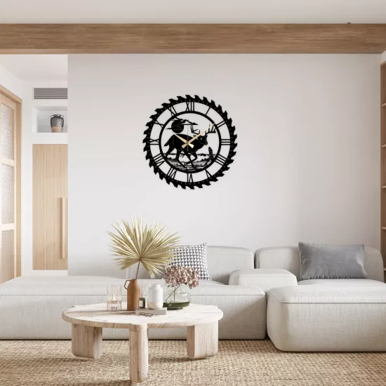Cerf Metal Clock, Home Decoration, Wall Clock, Metal wall art