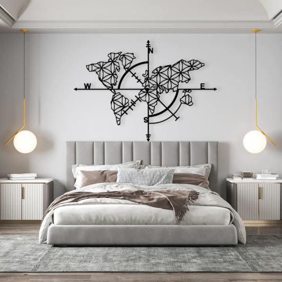 Compass World Map | Home Decoration | Wall Painting | Monge Design | Free Shipping | Pay at the door
