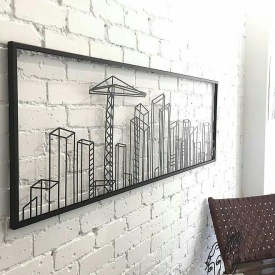 Black and White City | Metal Painting | Home Decoration | Monge Design | Home Decor