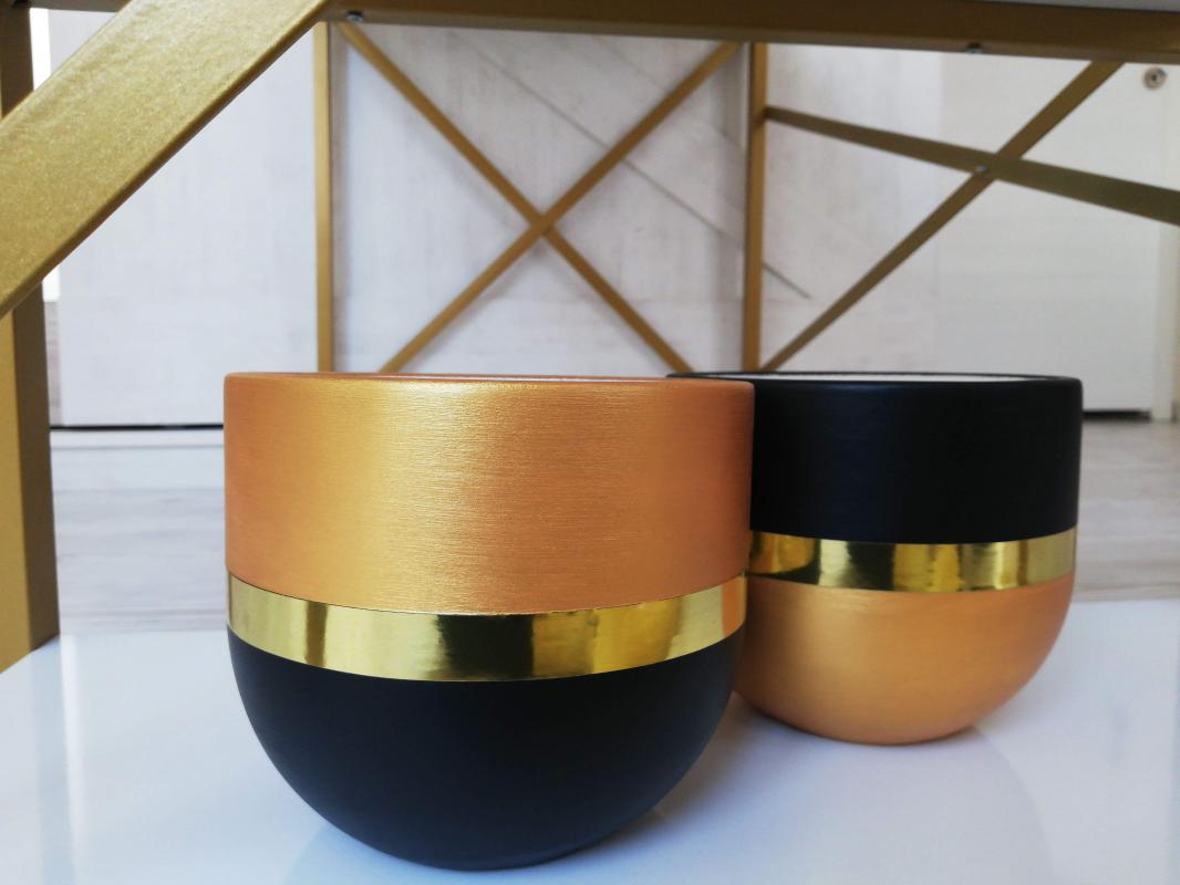 RIBBON BIG SIZE CONCRETE PLATE BLACK YELLOW GOLD