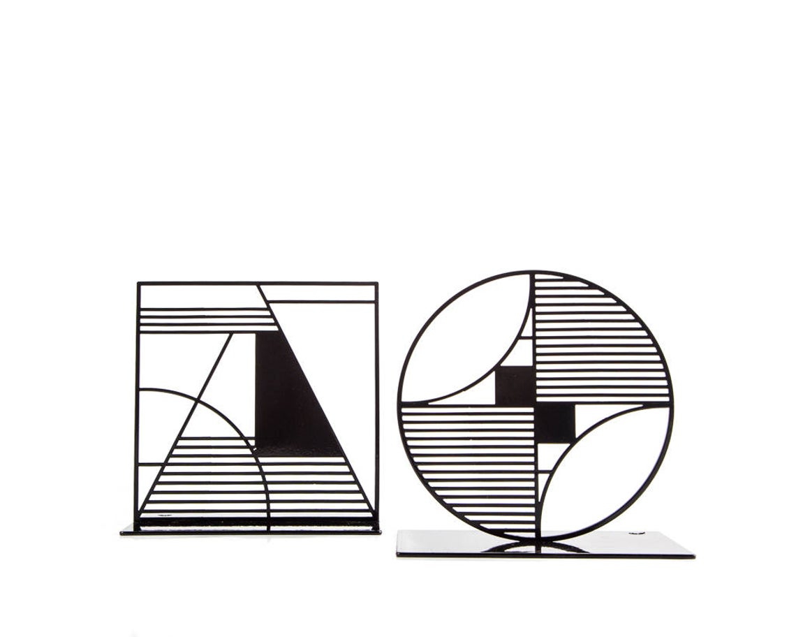 Metal Bookends  Şekiller  Geometri  dekoru