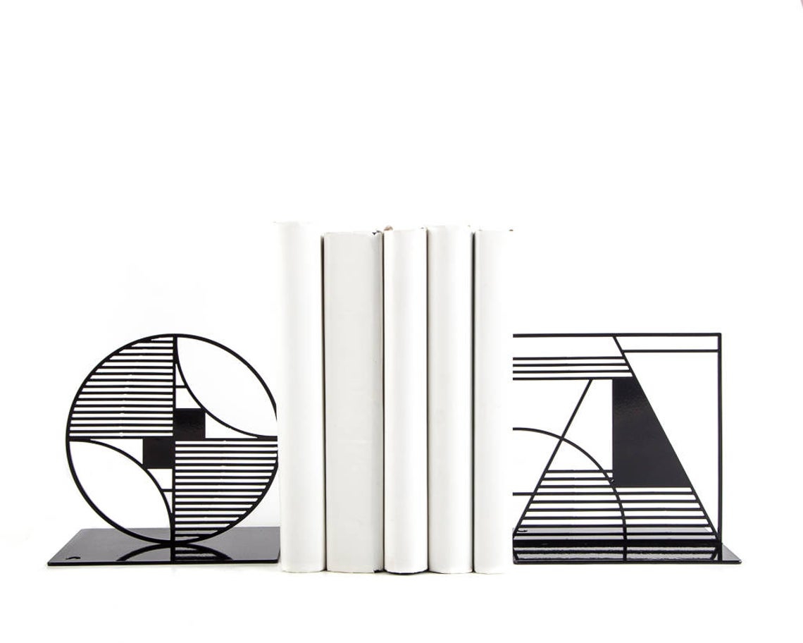 Metal Bookends  Şekiller  Geometri  dekoru