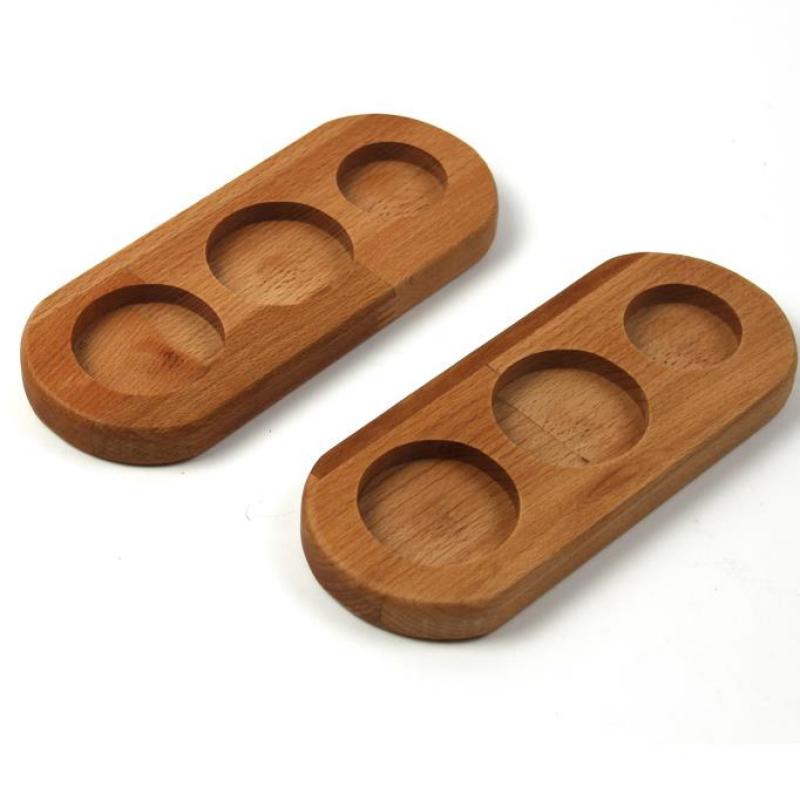 Wooden 6 Piece Sauce Plate / Manage Base