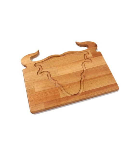 Wooden Bull Steak Serving Plate