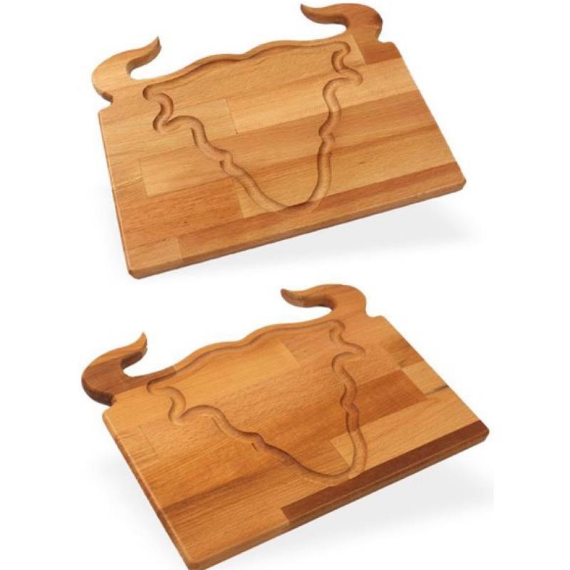 Wooden Bull Steak Serving Plate