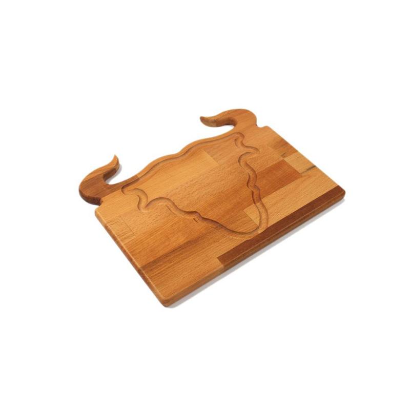 Wooden Bull Steak Serving Plate