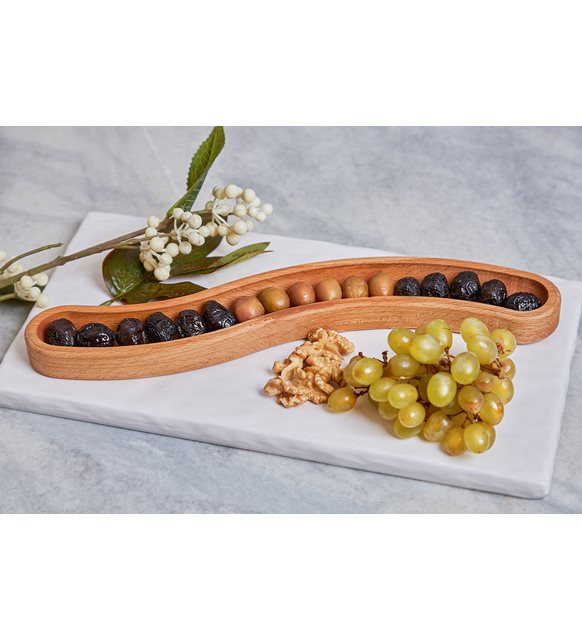 Wooden Beech S Olive Grove-Snack Plate