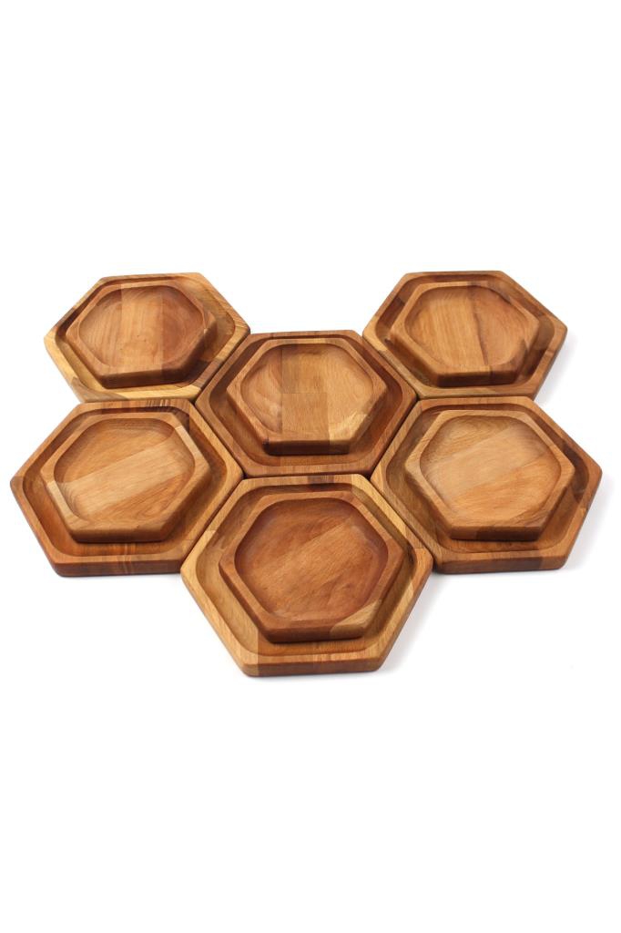 Wooden 12 Piece Serving Plate