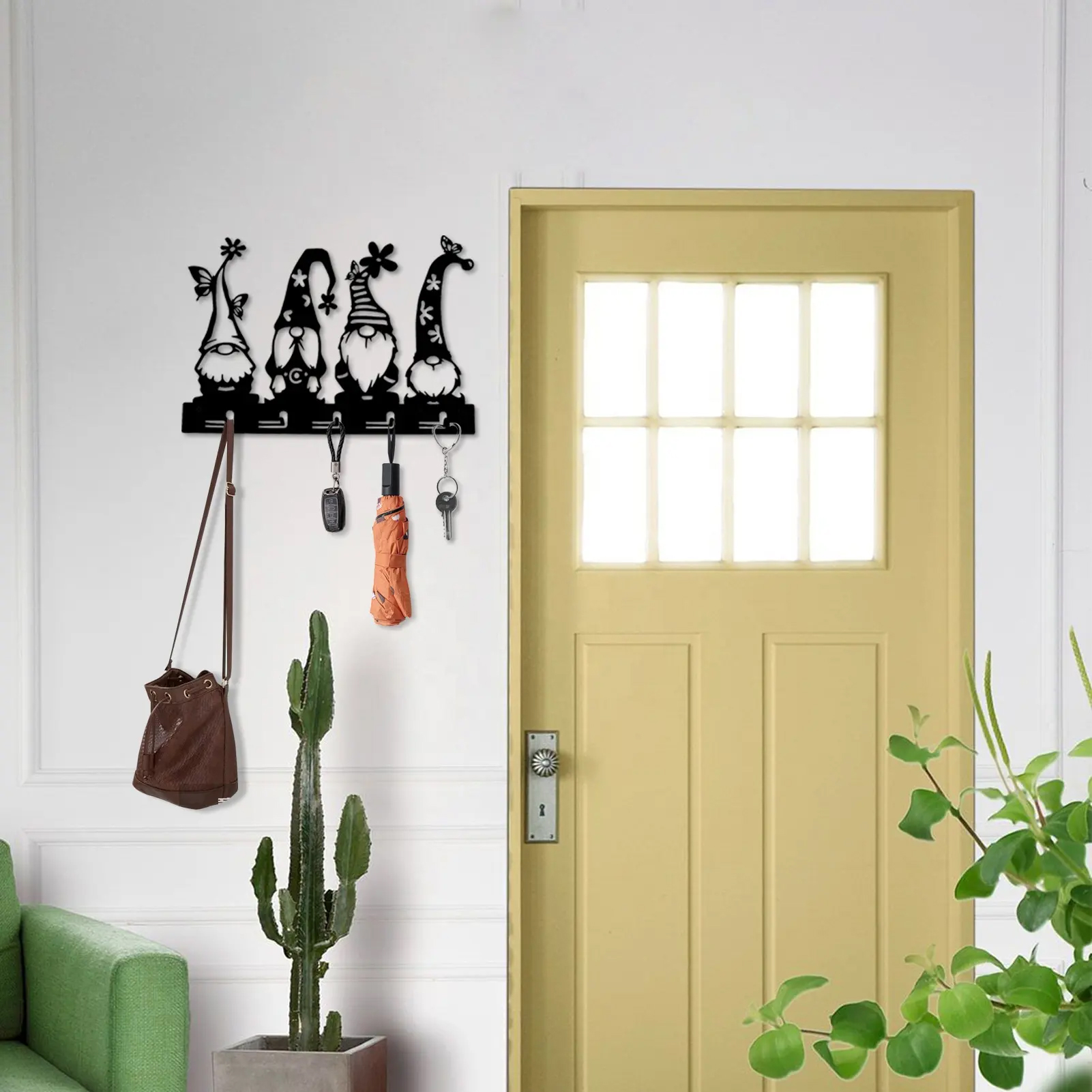Garden Gnomes Metal Hanger
