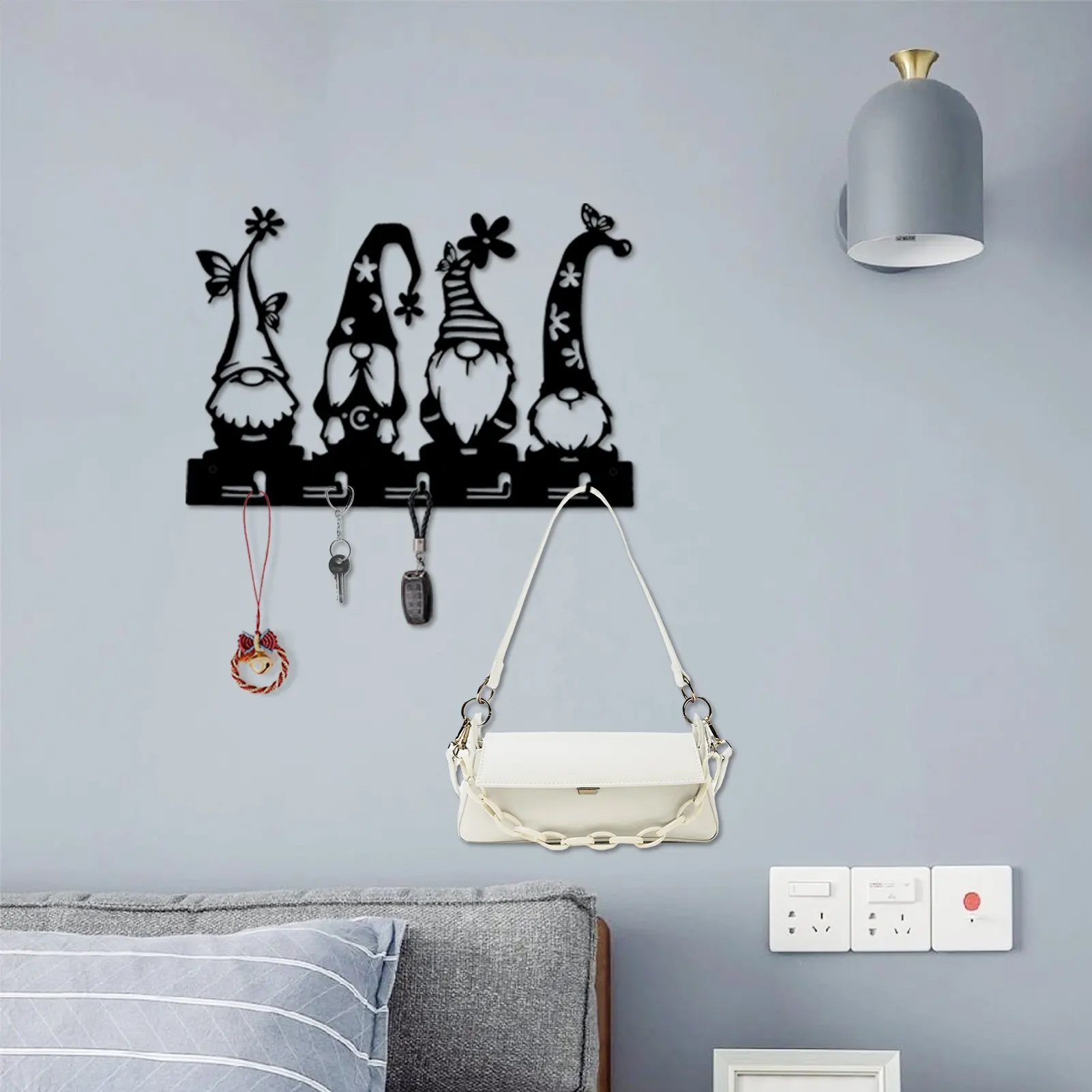Garden Gnomes Metal Hanger