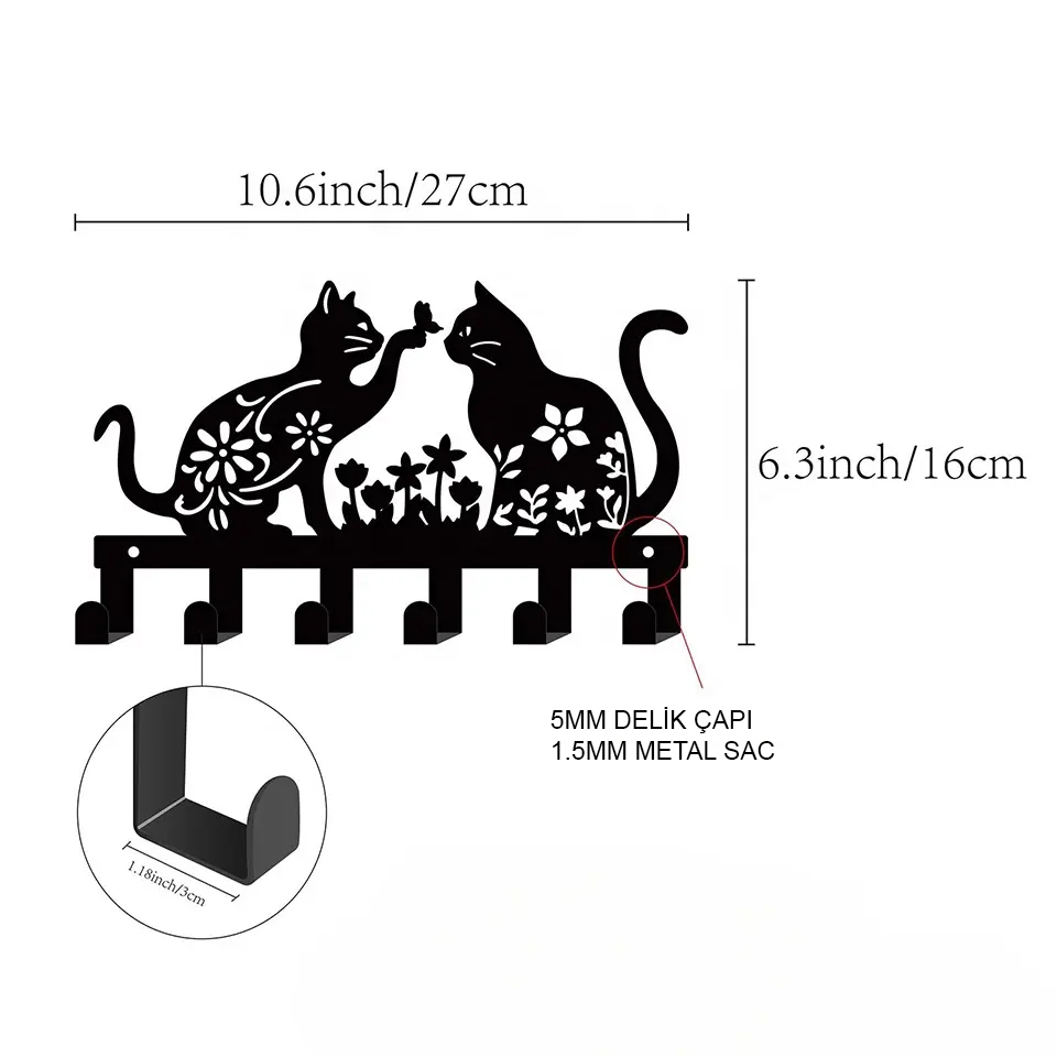 Happy Cat Metal Hanger