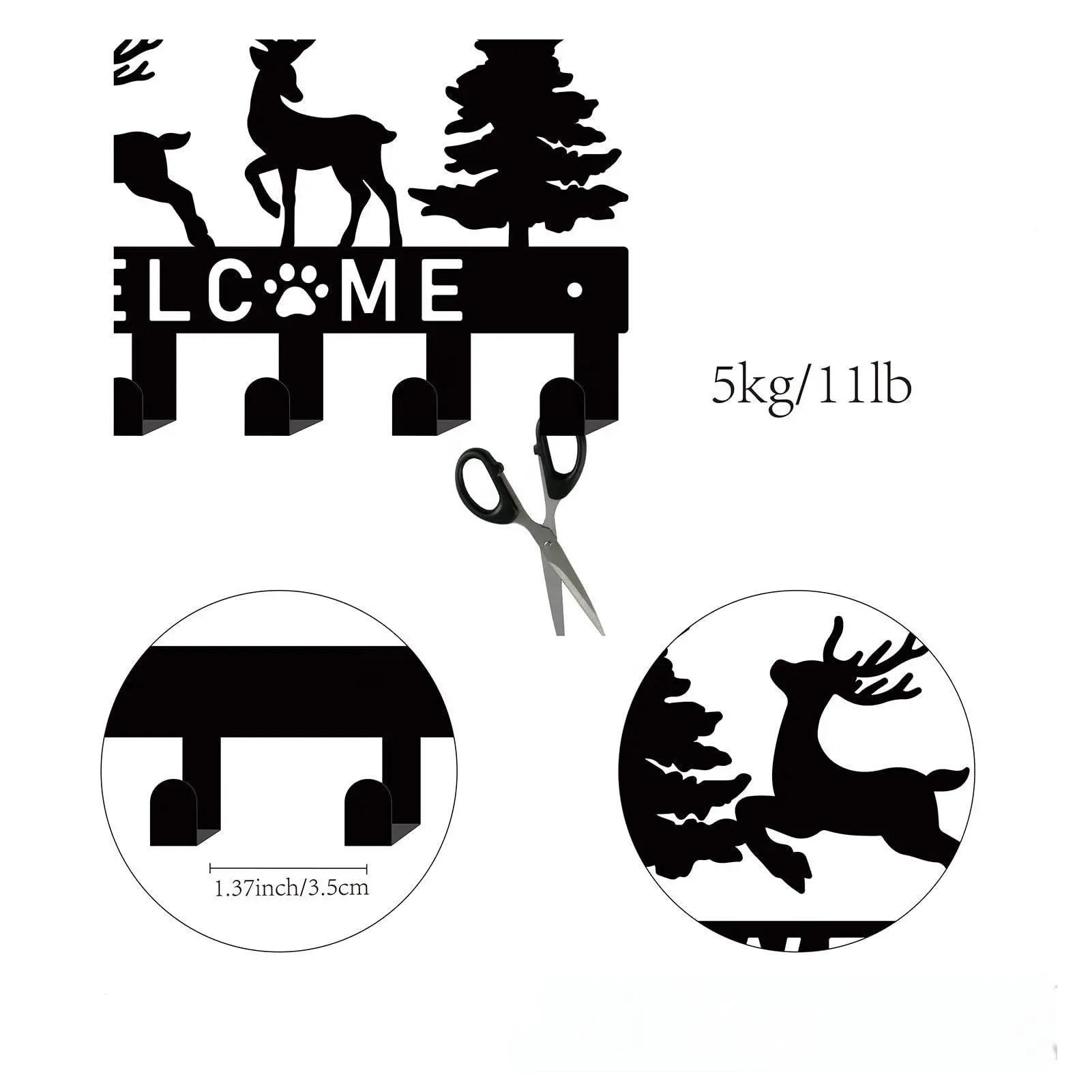 Geyik Pine Metal Hanger