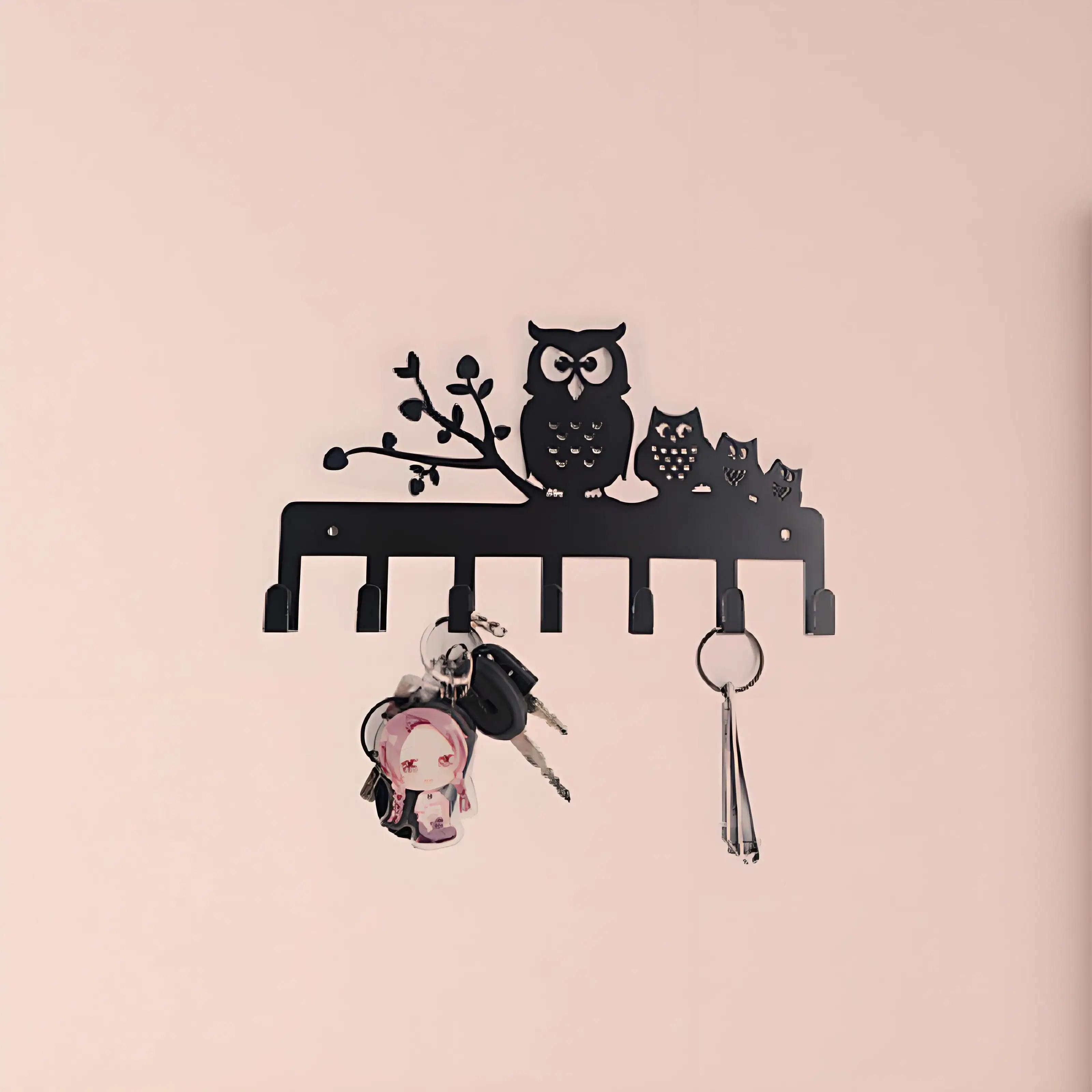 Owl Family Hanger Metal