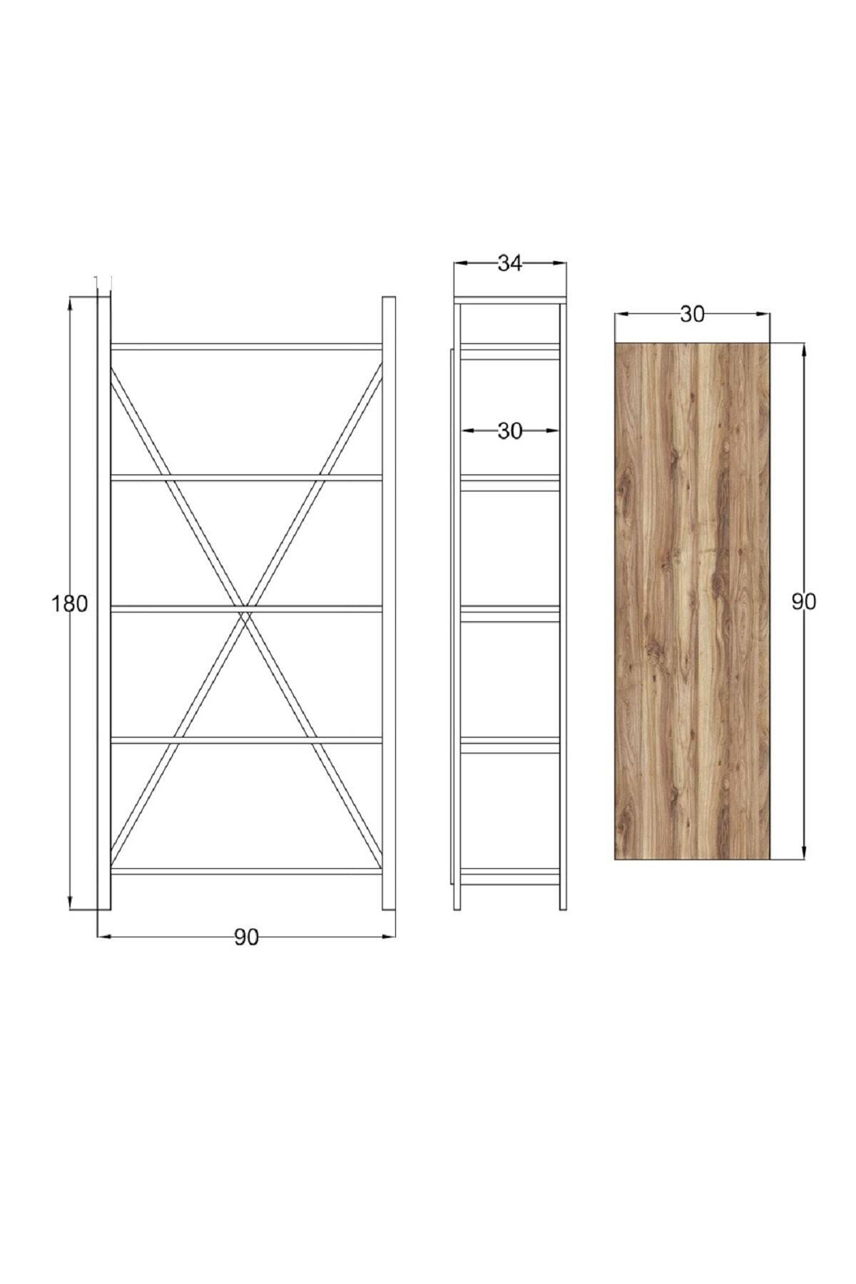 Maeron  Metal  Large Metal Bookcase with 5 Shelves