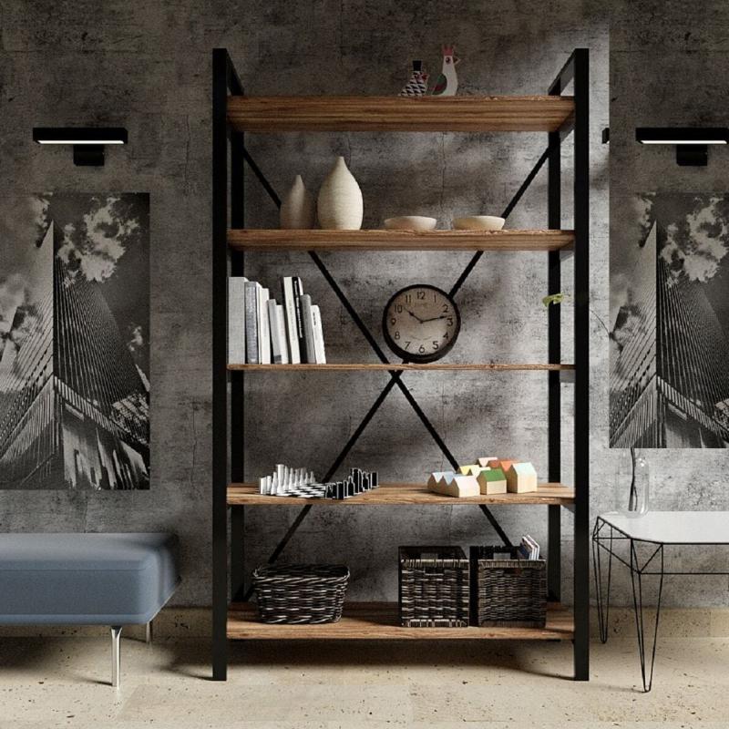 Maeron  Metal  Large Metal Bookcase with 5 Shelves