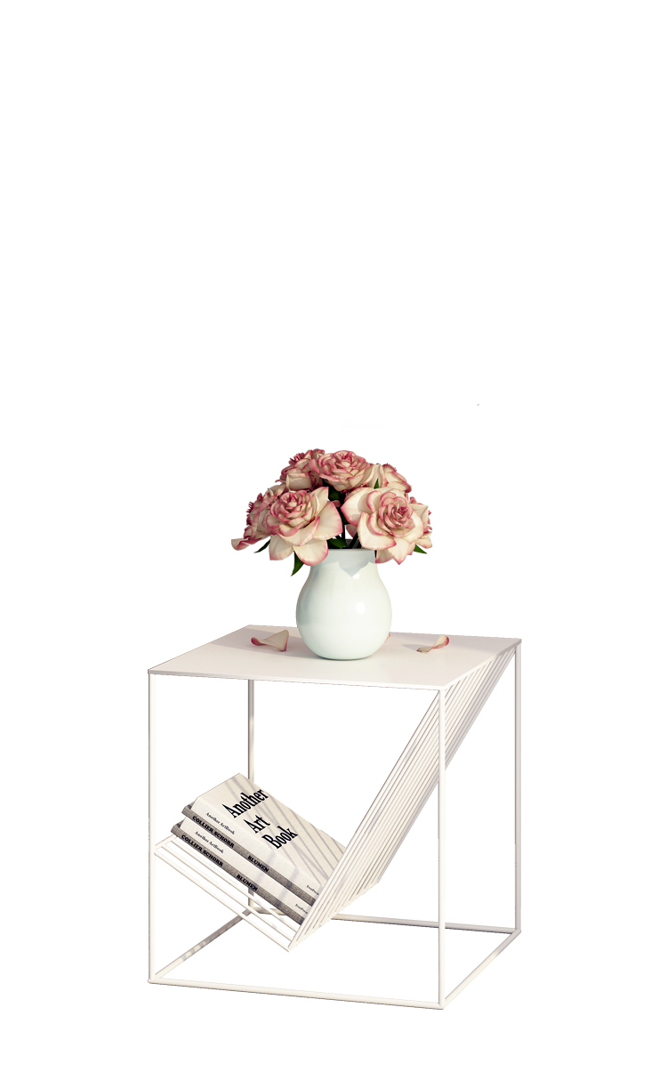 Vertex Series Prismatic Diagonal Magazine Rack Black Nightstand