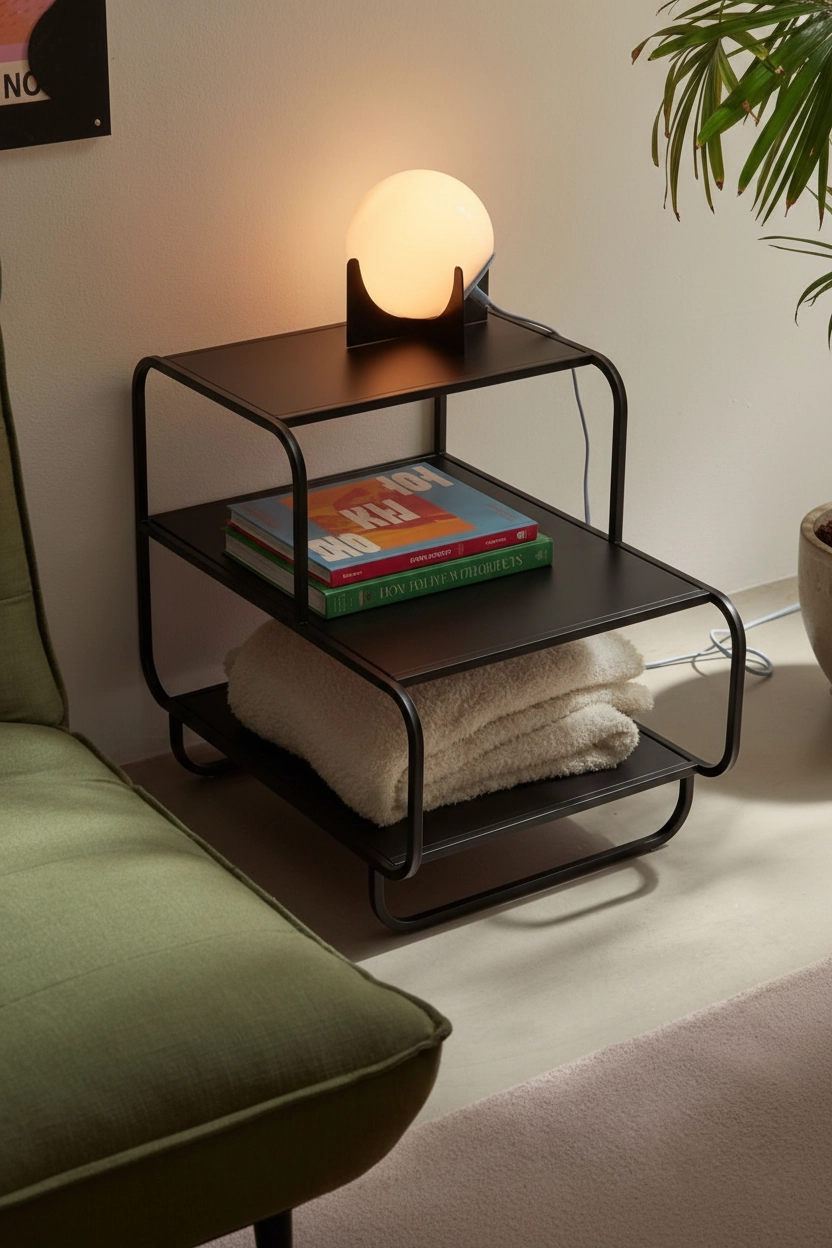 Lineer Serisi 3 Katlı Çok Amaçlı Metal Organizer Raf
