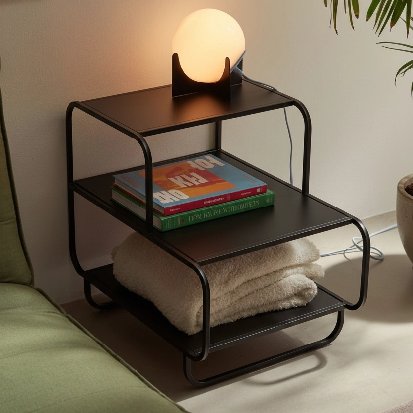 Lineer Serisi 3 Katlı Çok Amaçlı Metal Organizer Raf