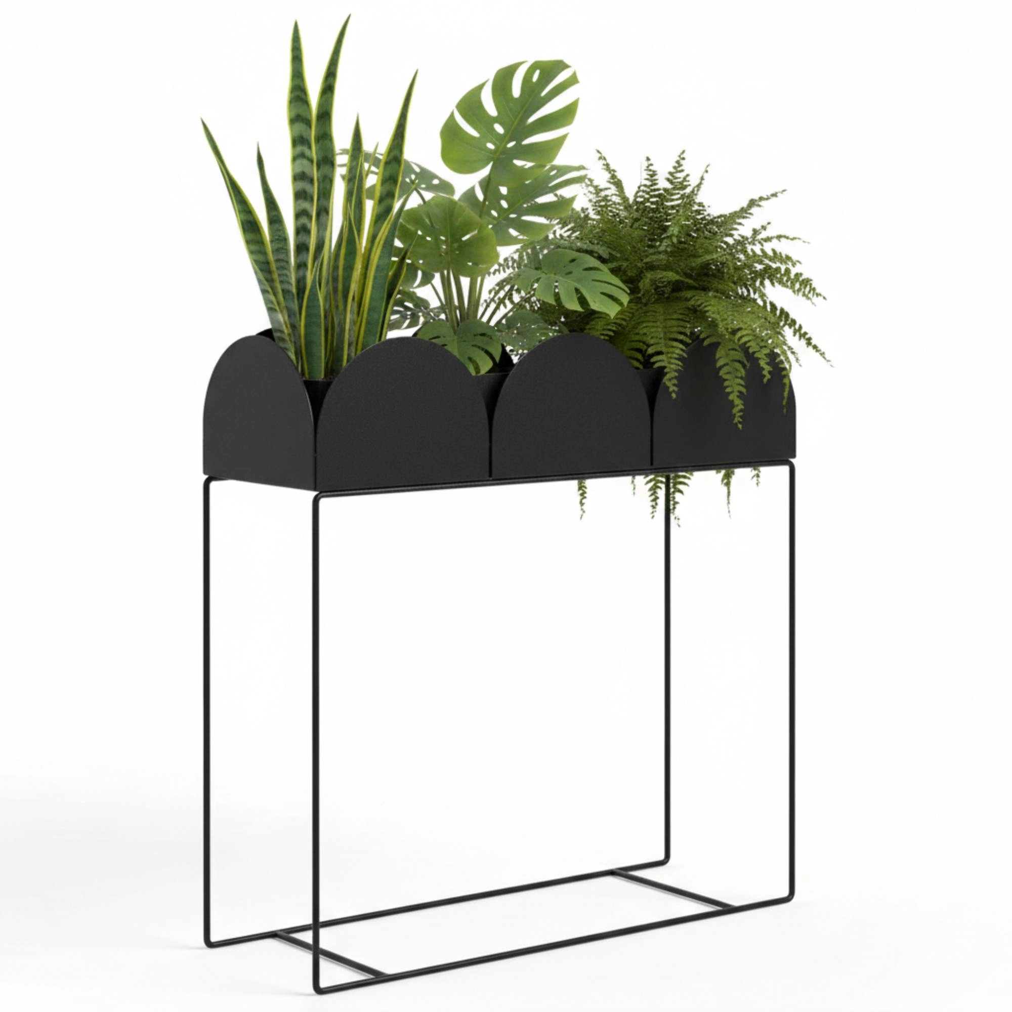 Lüks Metal Ayaklı Modern Dalgalı Saksılık | Yüksek Bitki Standı