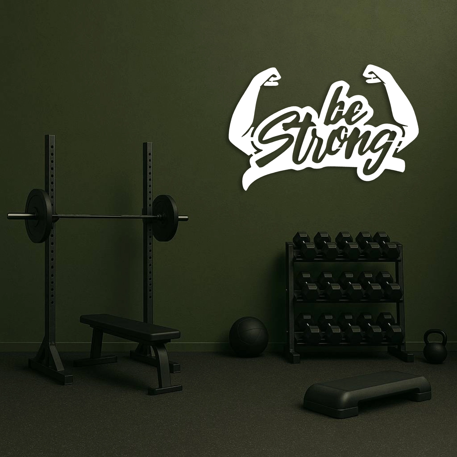 Be Strong Yazılı Motivasyonel Metal Duvar Tablosu