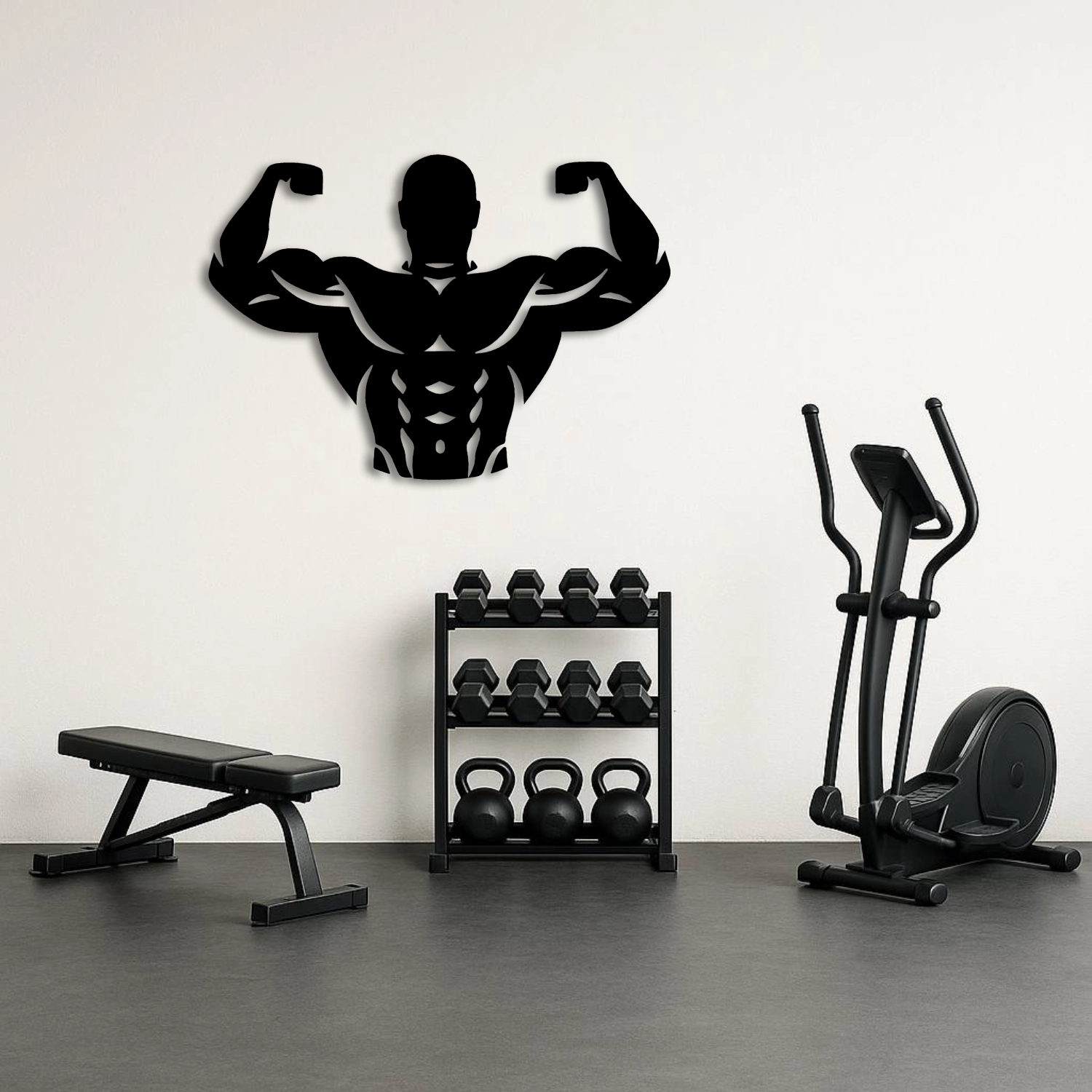 Classic Bodybuilder Pose Metal Duvar Tablosu