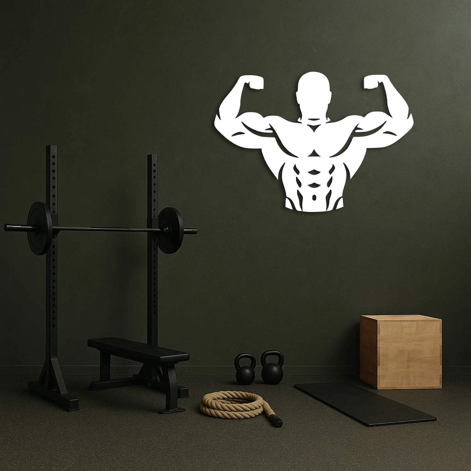 Classic Bodybuilder Pose Metal Duvar Tablosu