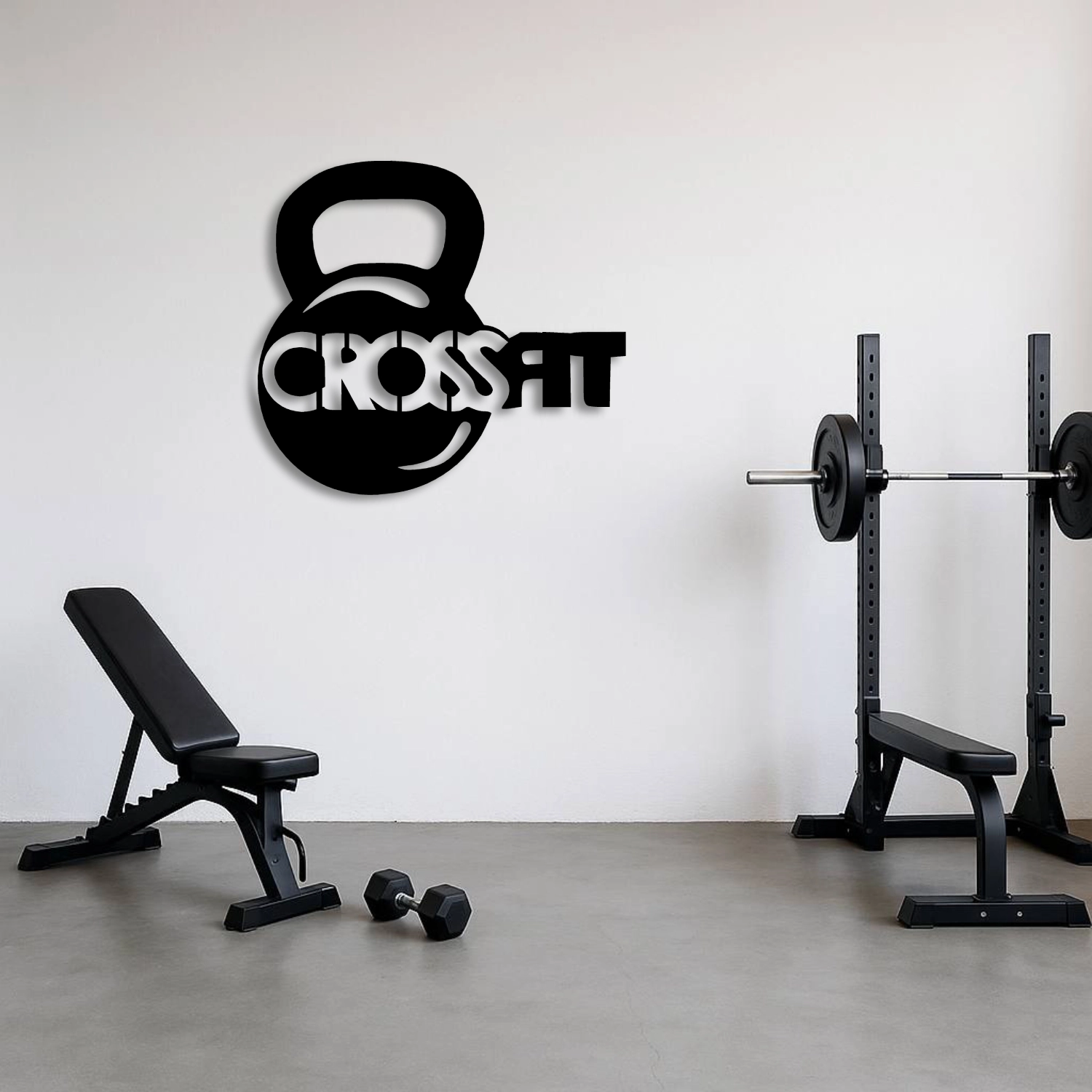 CrossFit Kettlebell Tasarımlı Metal Duvar Tablosu