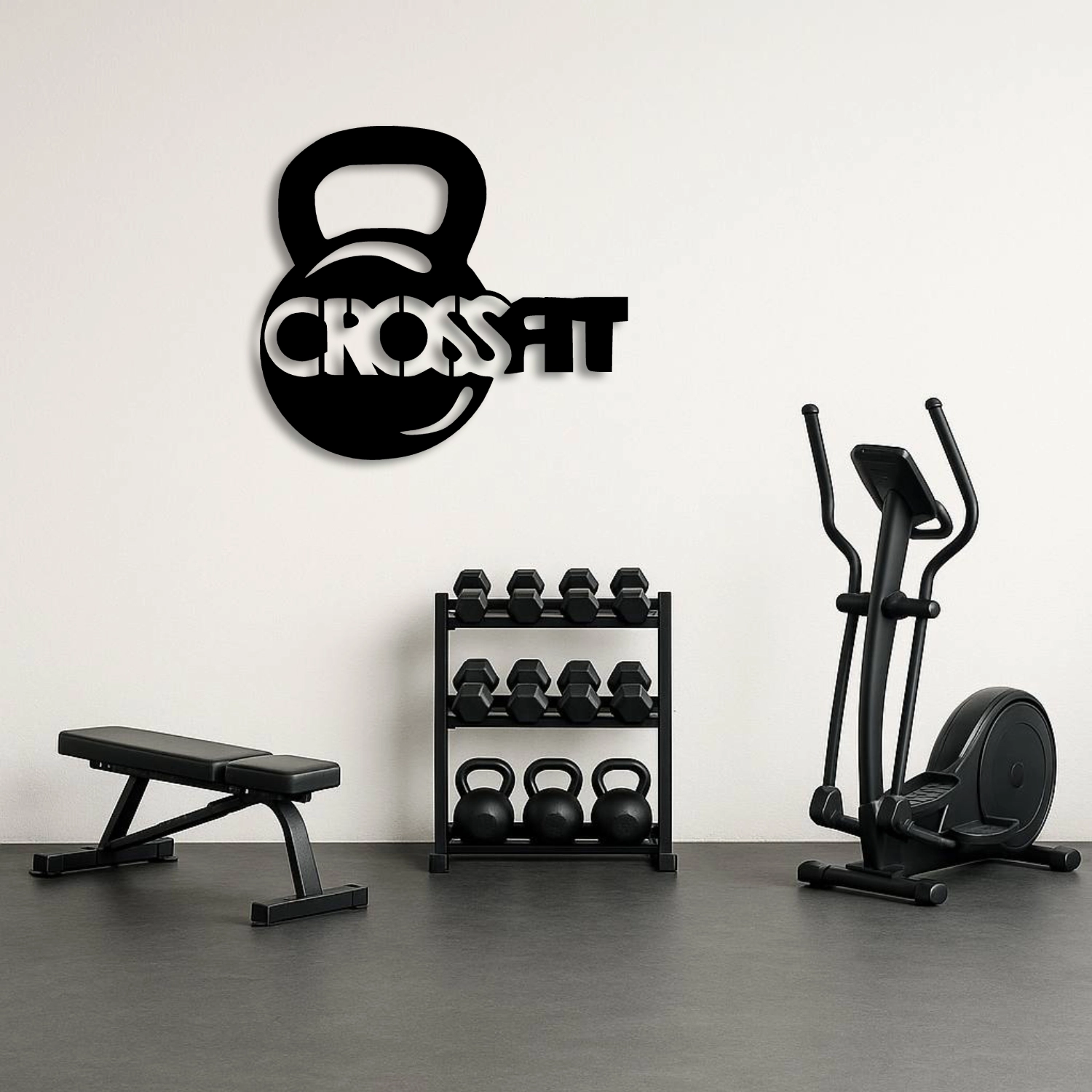 CrossFit Kettlebell Tasarımlı Metal Duvar Tablosu