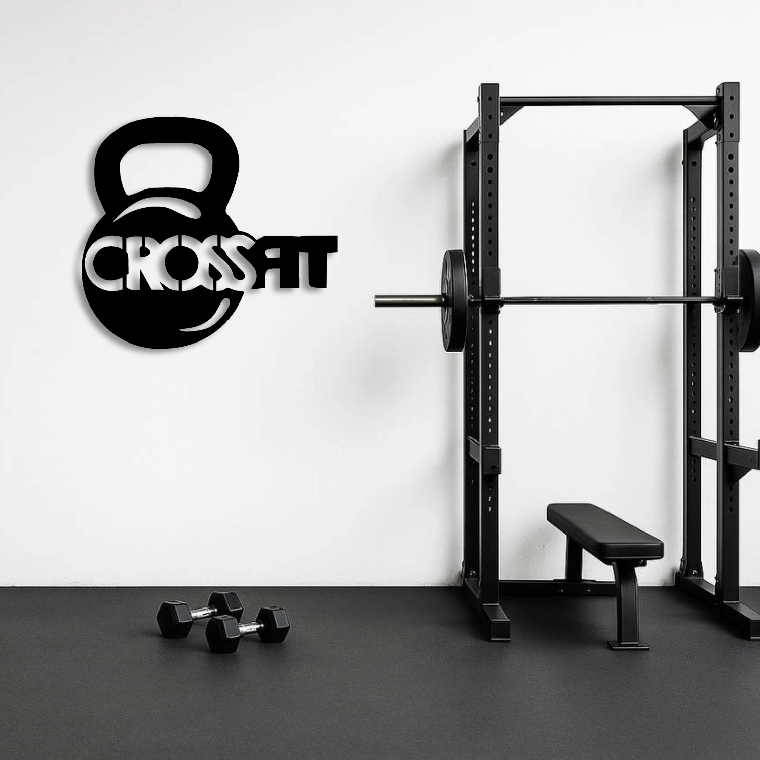 CrossFit Kettlebell Tasarımlı Metal Duvar Tablosu