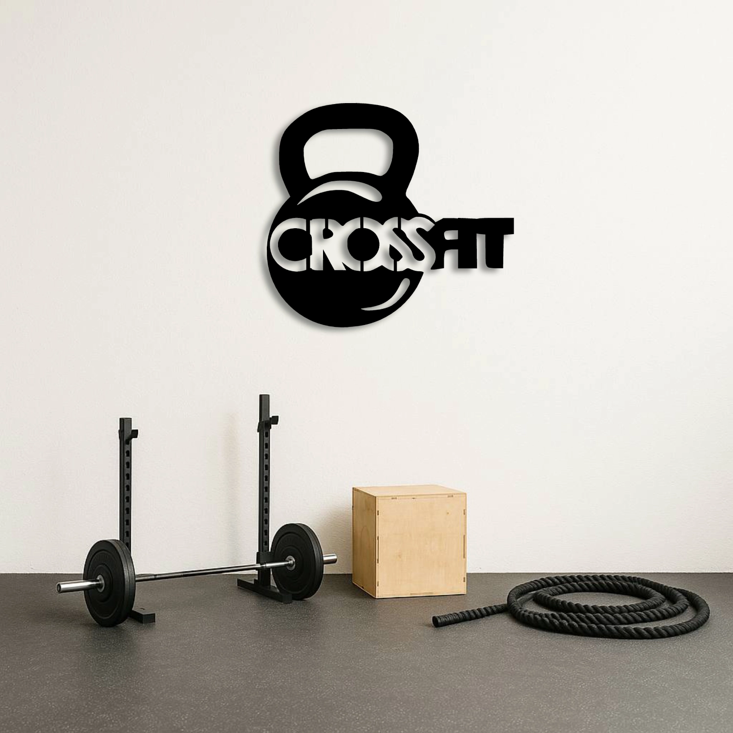 CrossFit Kettlebell Tasarımlı Metal Duvar Tablosu