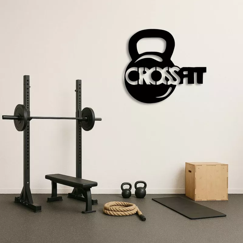CrossFit Kettlebell Tasarımlı Metal Duvar Tablosu