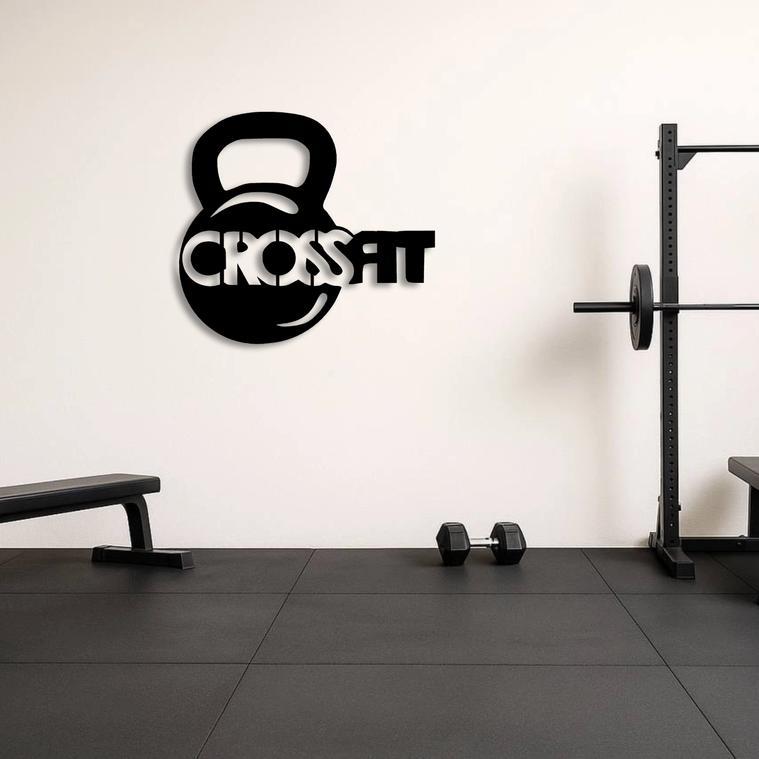 CrossFit Kettlebell Tasarımlı Metal Duvar Tablosu