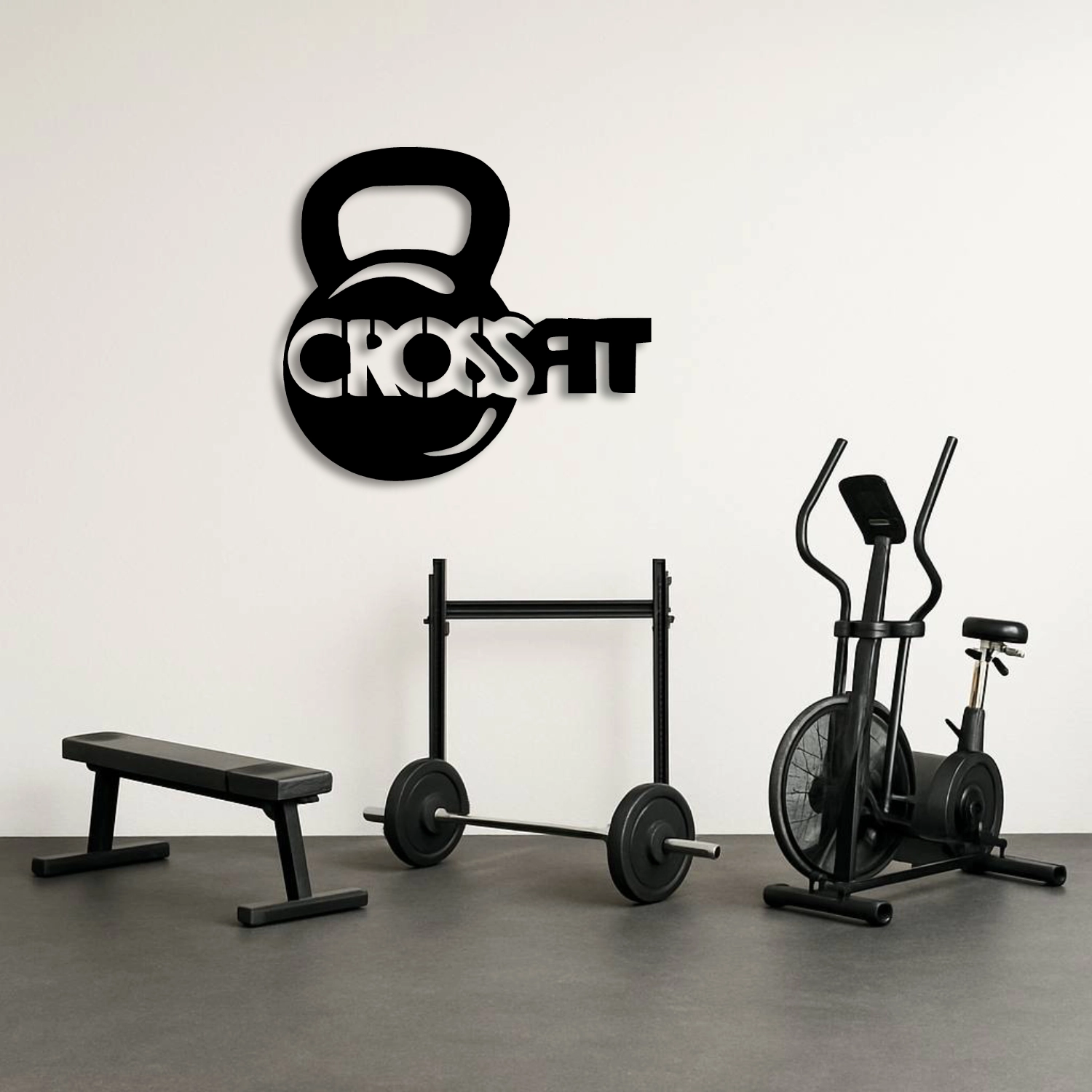 CrossFit Kettlebell Tasarımlı Metal Duvar Tablosu