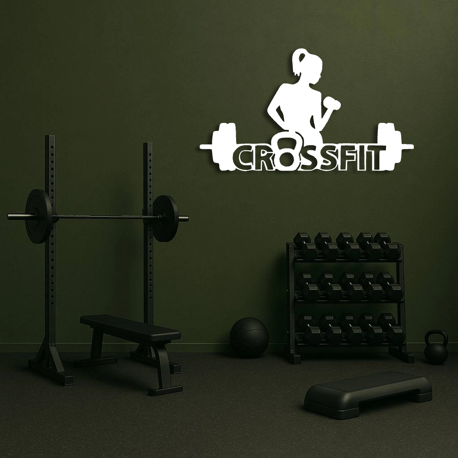 CrossFit Woman Güç ve Estetik Metal Duvar Tablosu