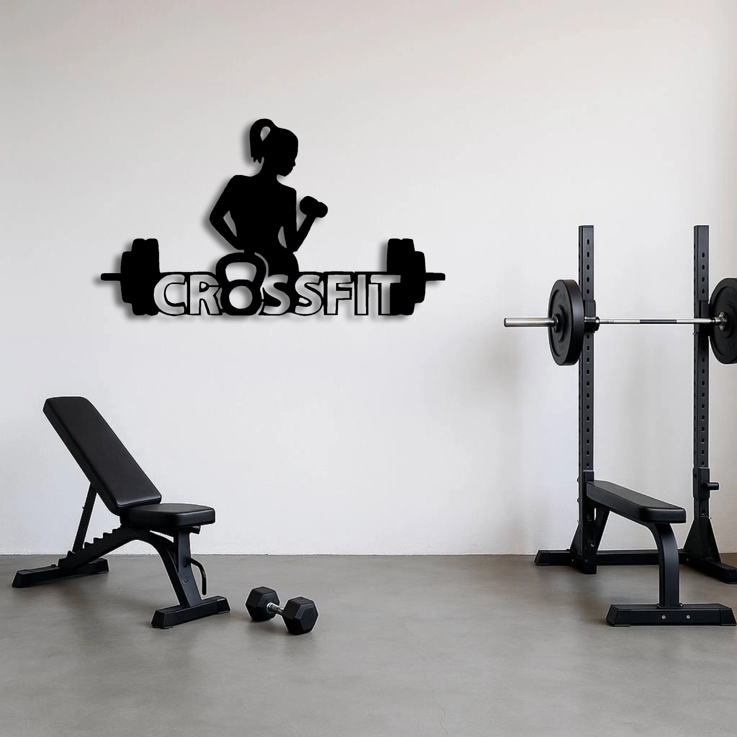 CrossFit Woman Güç ve Estetik Metal Duvar Tablosu
