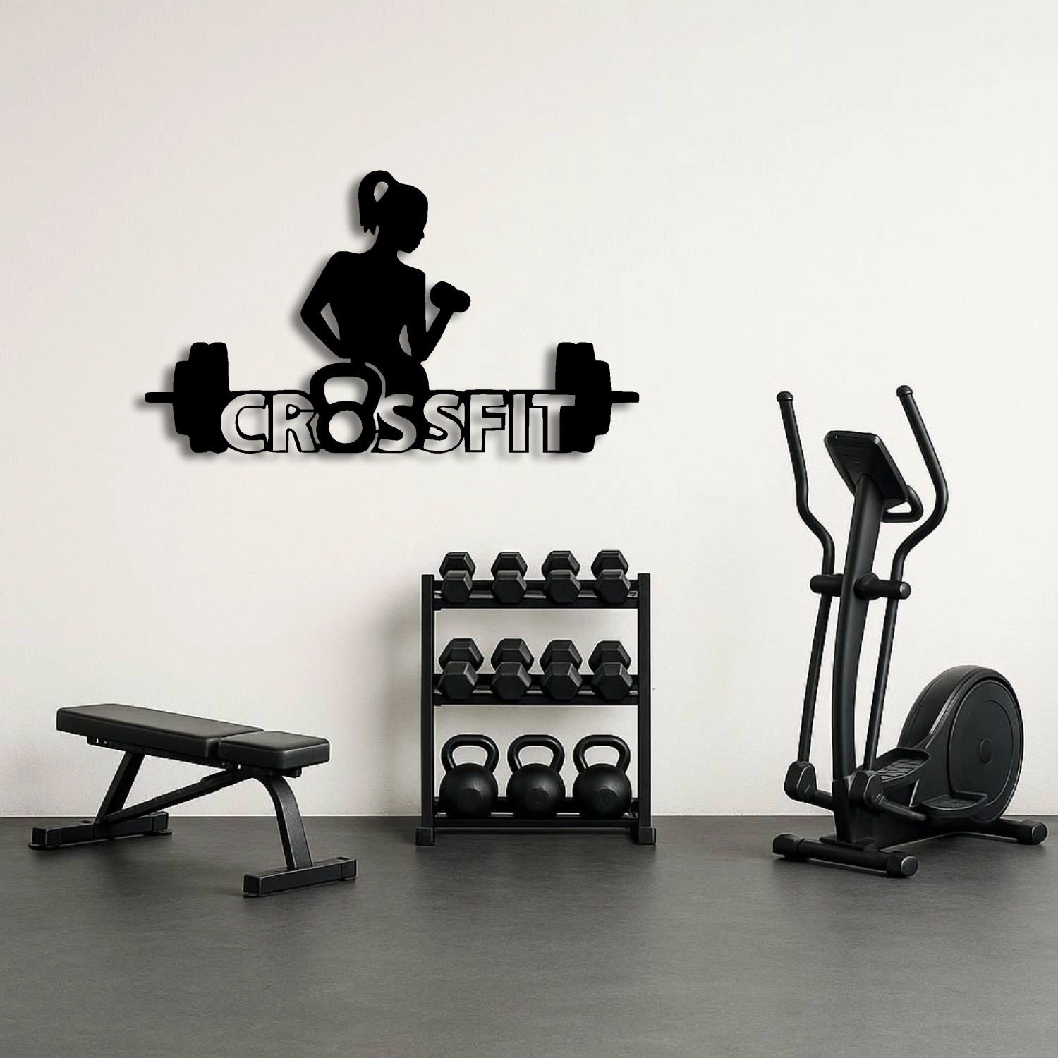 CrossFit Woman Güç ve Estetik Metal Duvar Tablosu