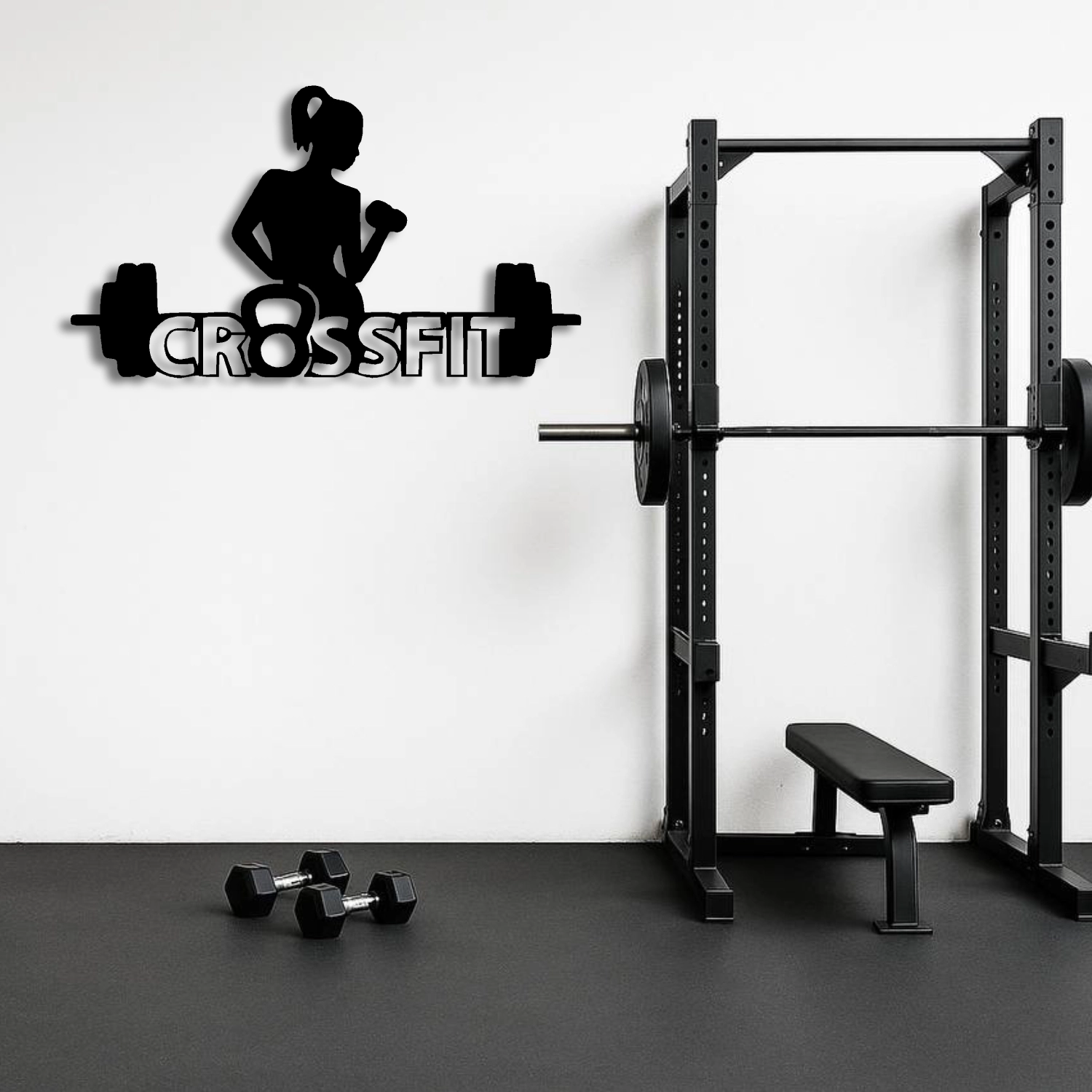 CrossFit Woman Güç ve Estetik Metal Duvar Tablosu