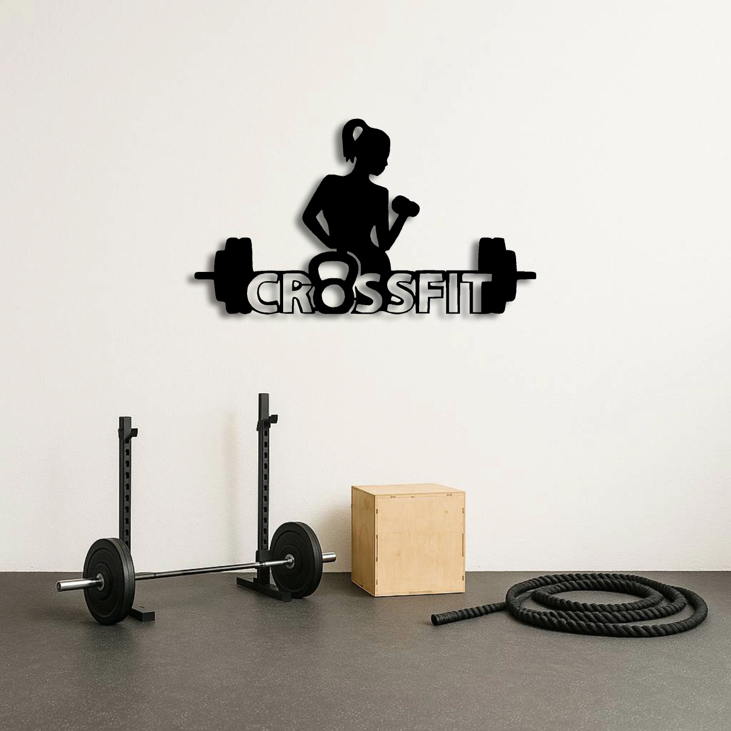 CrossFit Woman Güç ve Estetik Metal Duvar Tablosu