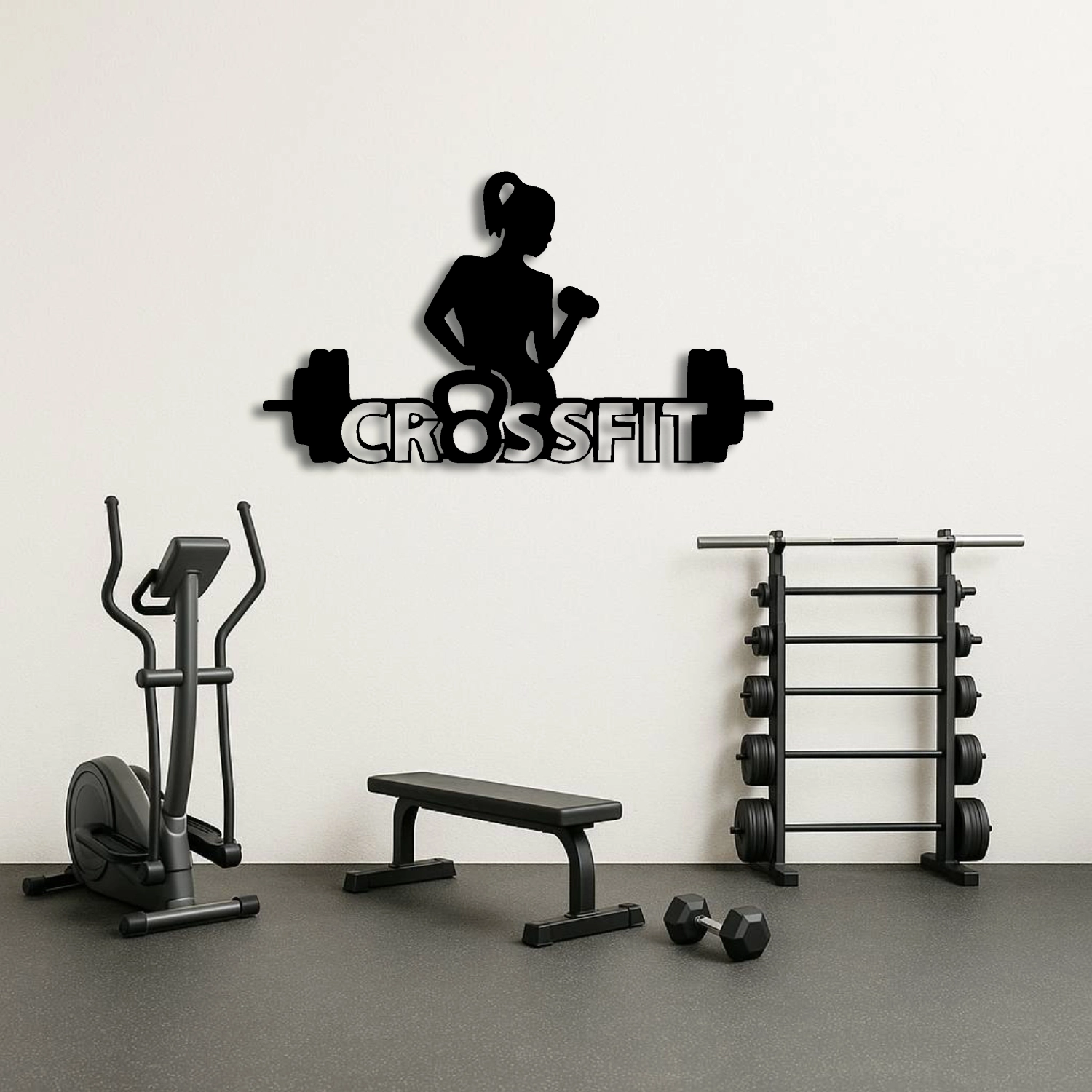 CrossFit Woman Güç ve Estetik Metal Duvar Tablosu