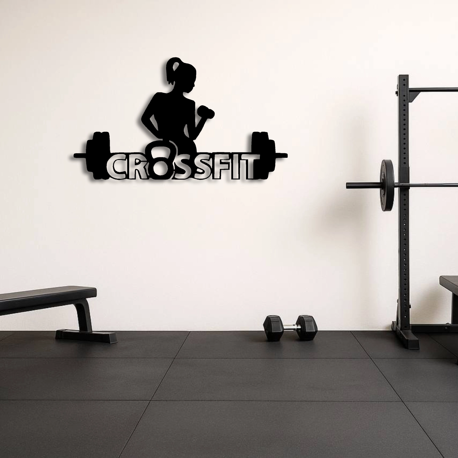 CrossFit Woman Güç ve Estetik Metal Duvar Tablosu