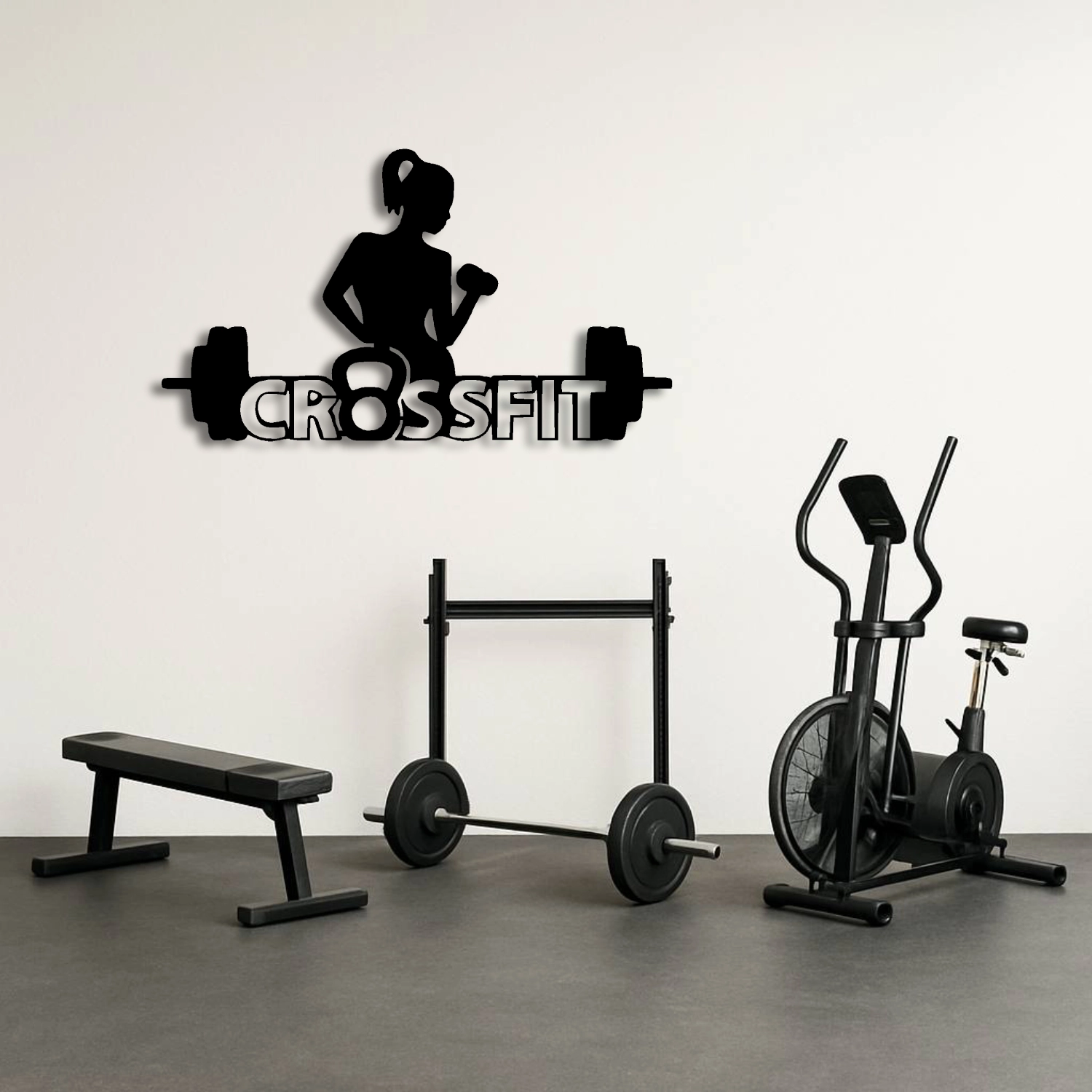 CrossFit Woman Güç ve Estetik Metal Duvar Tablosu