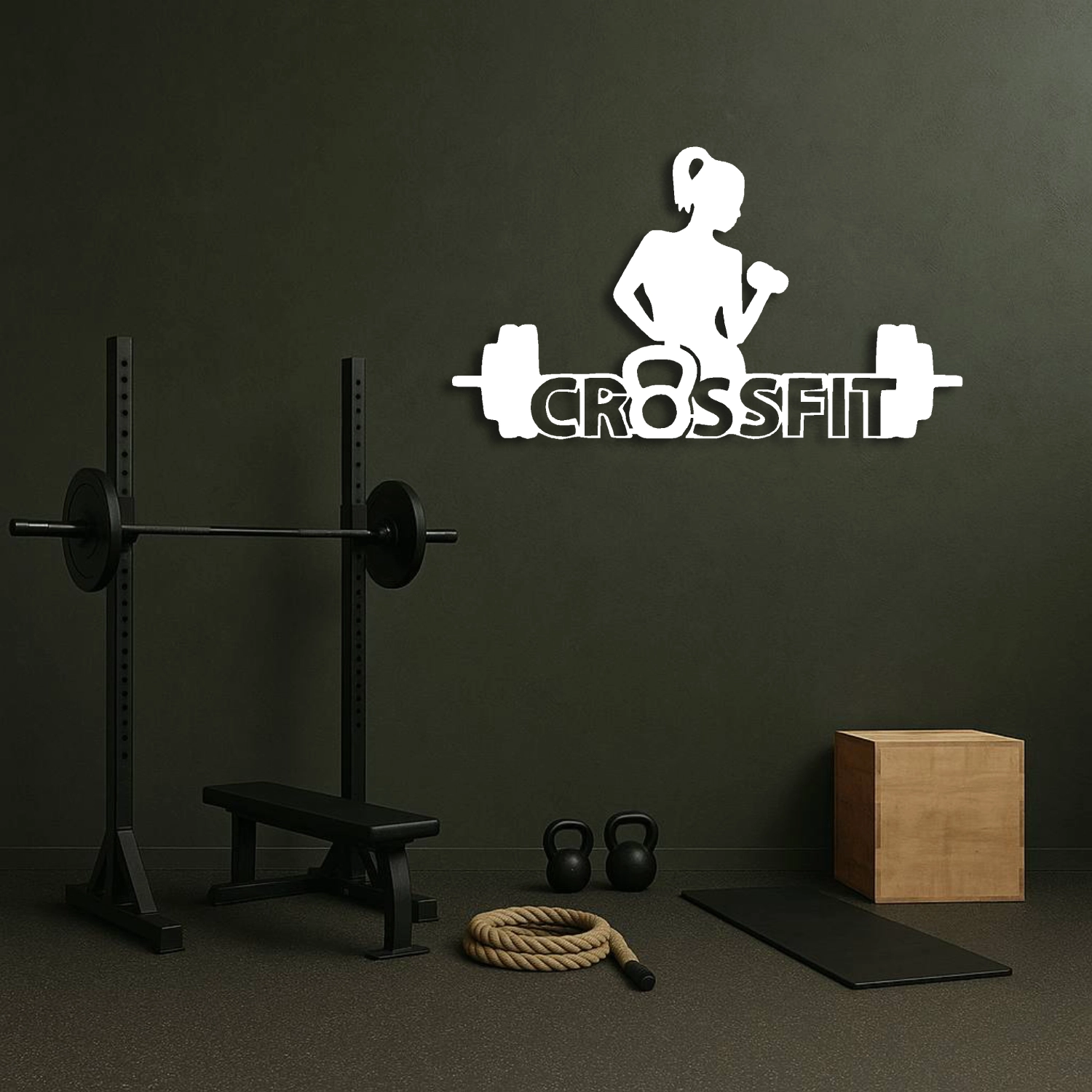 CrossFit Woman Güç ve Estetik Metal Duvar Tablosu