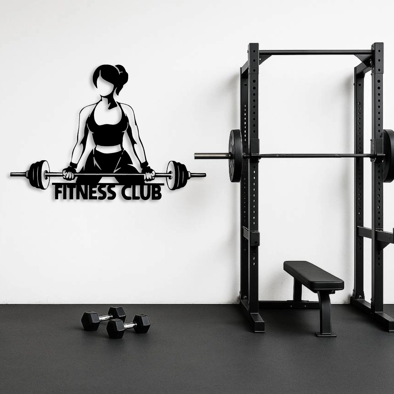 Fitness Club Woman Deadlift Metal Duvar Tablosu
