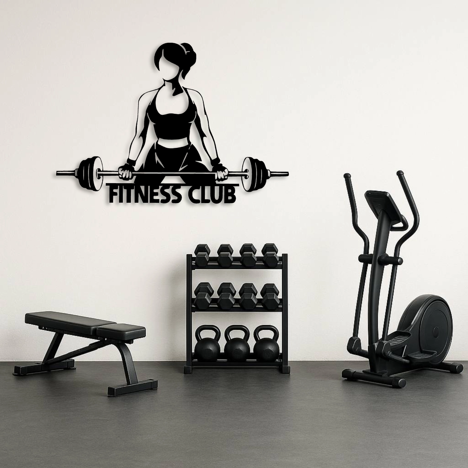 Fitness Club Woman Deadlift Metal Duvar Tablosu